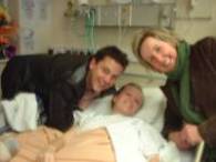 Julie, kersh and Kay - Kay is in a hospital bed